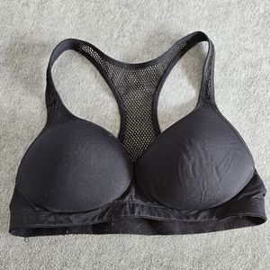 [Victoria's Secret PINK] black yoga push-up sports bra - size medium